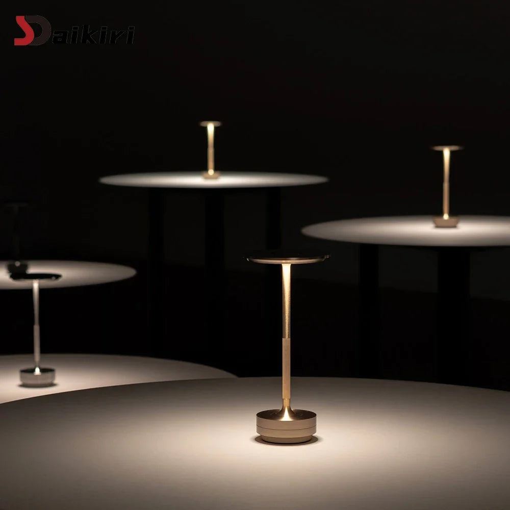 Aluminium Touch Dimming LED Table Lamp, USB Rechargeable