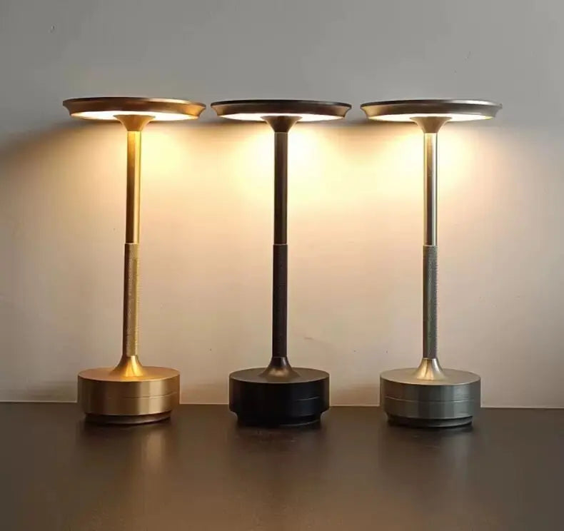 Aluminium Touch Dimming LED Table Lamp, USB Rechargeable