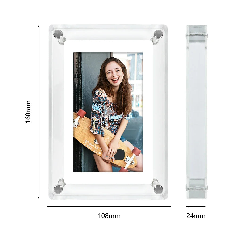 Acrylic Floating Digital Photo Frame, 5-Inch IPS