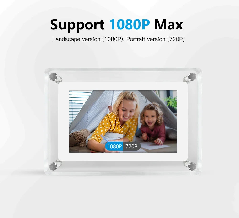 Acrylic Floating Digital Photo Frame, 5-Inch IPS