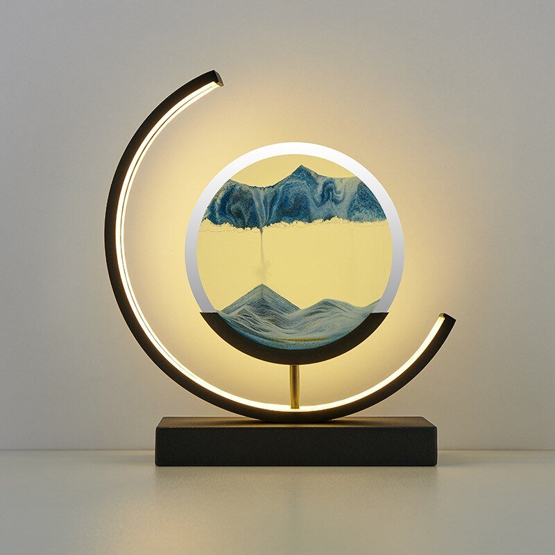 Rotating Quicksand LED Table Lamp, blue sand