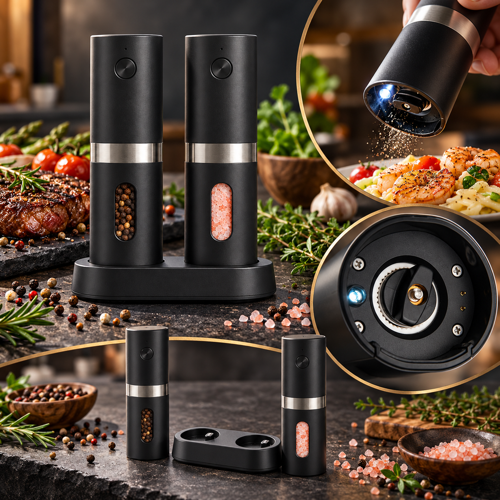 Rechargeable Salt & Pepper Mill Set