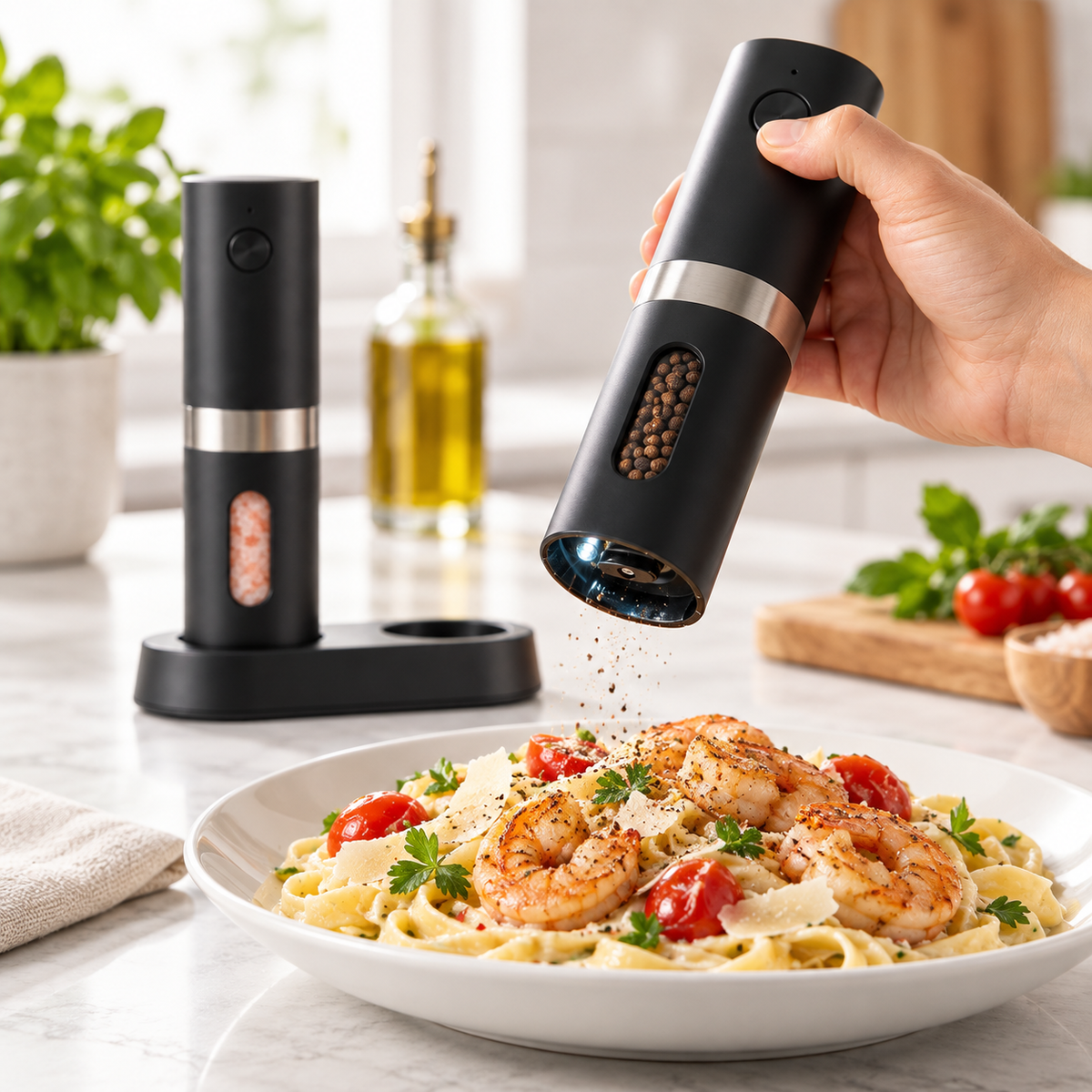 Rechargeable Salt & Pepper Mill Set