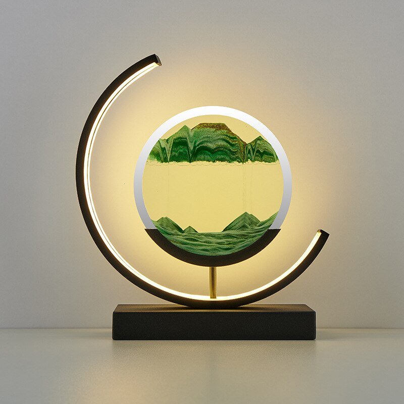 Rotating Quicksand LED Table Lamp, green sand