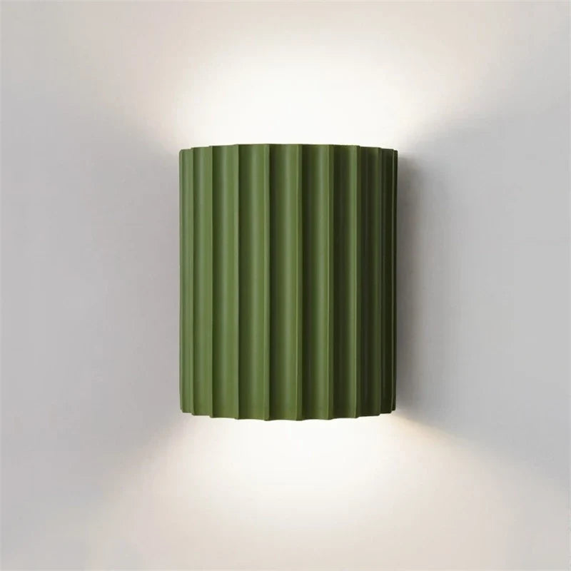 Ribbed Resin Up-and-Down Wall Lamp, green
