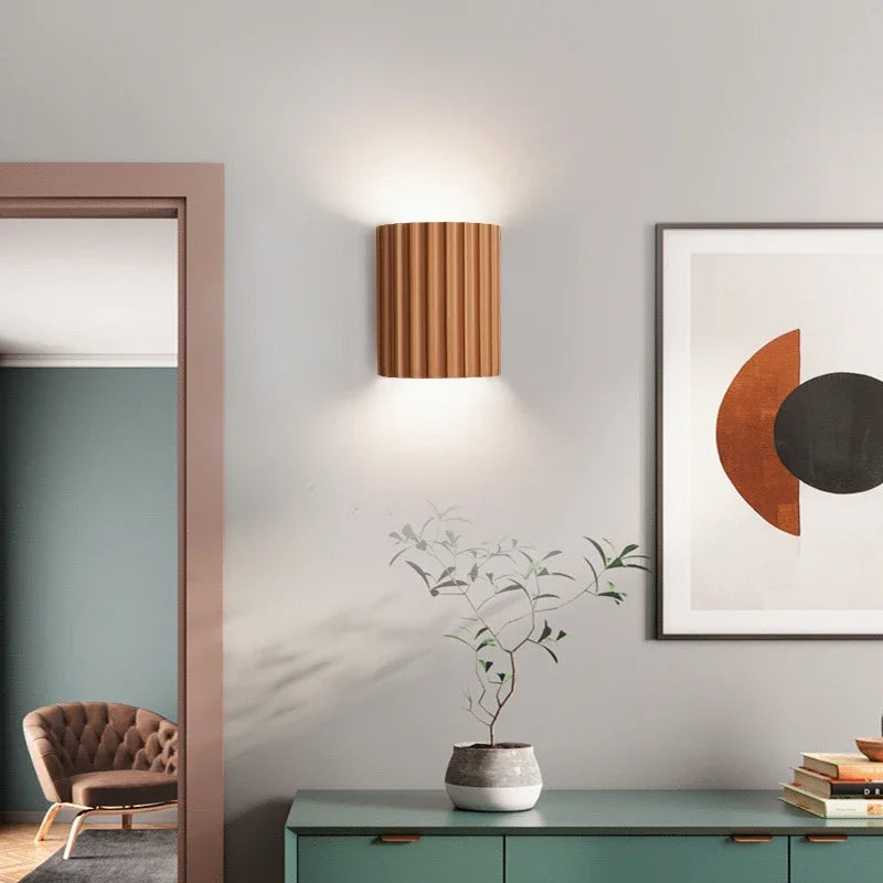 Ribbed Resin Up-and-Down Wall Lamp