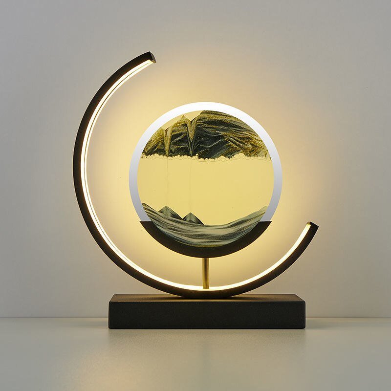 Rotating Quicksand LED Table Lamp, black sand