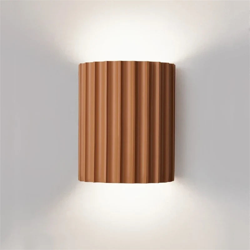 Ribbed Resin Up-and-Down Wall Lamp, brown