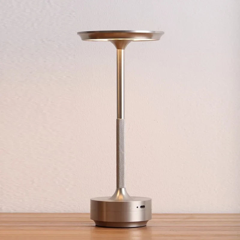 Aluminium Touch Dimming LED Table Lamp, silver