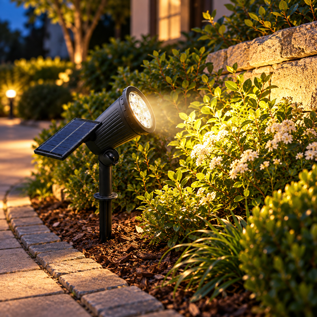 Solar Tilt Garden Spotlight