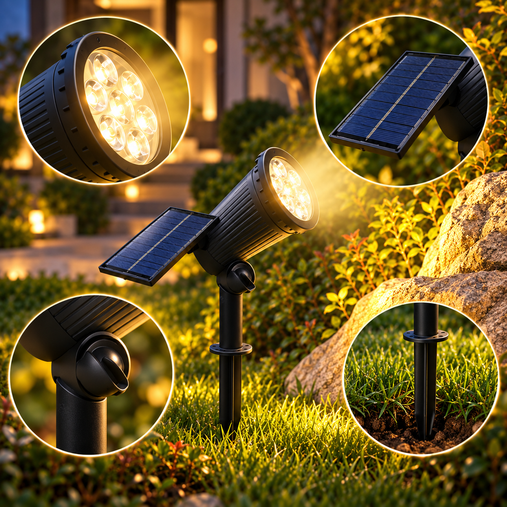 Solar Tilt Garden Spotlight