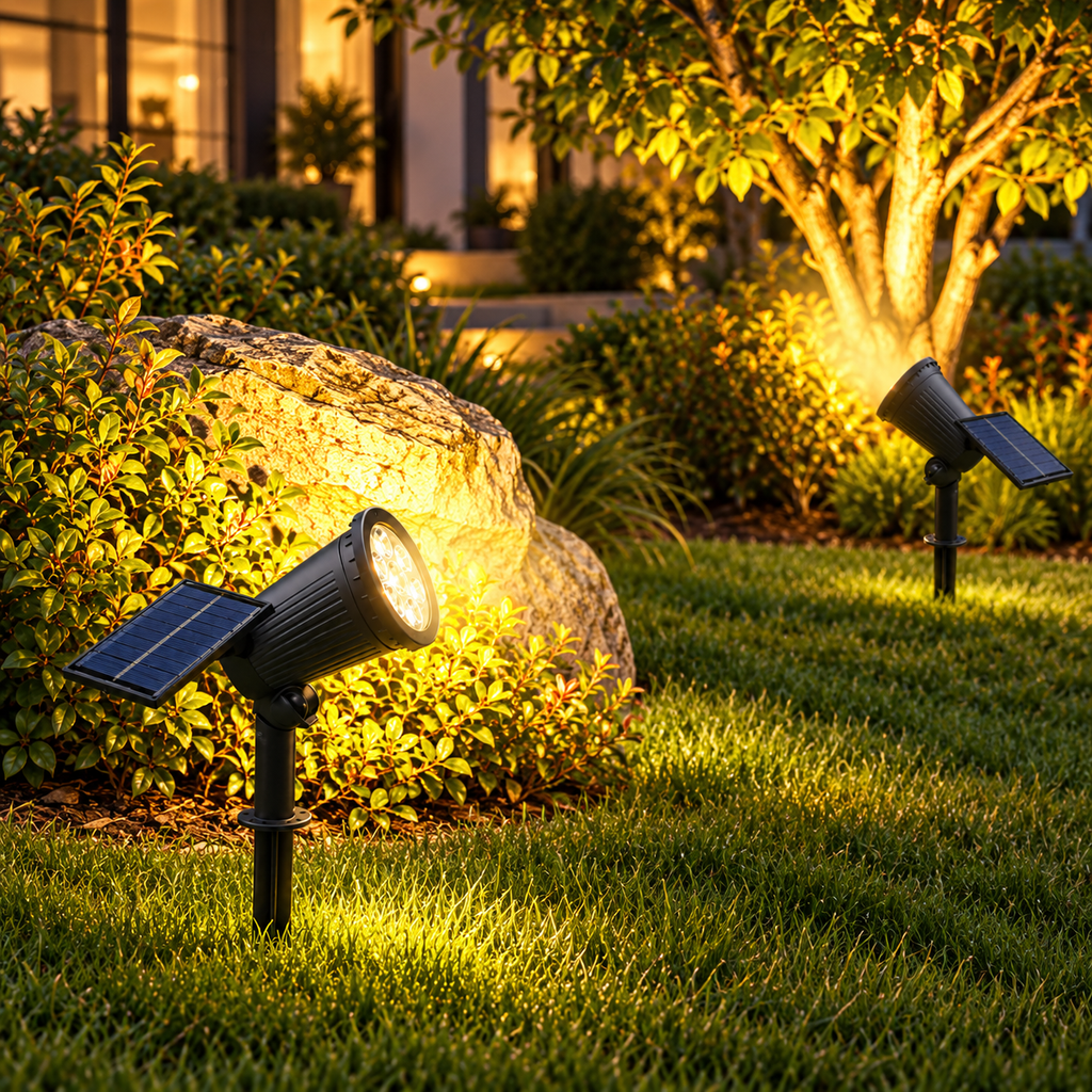 Solar Tilt Garden Spotlight