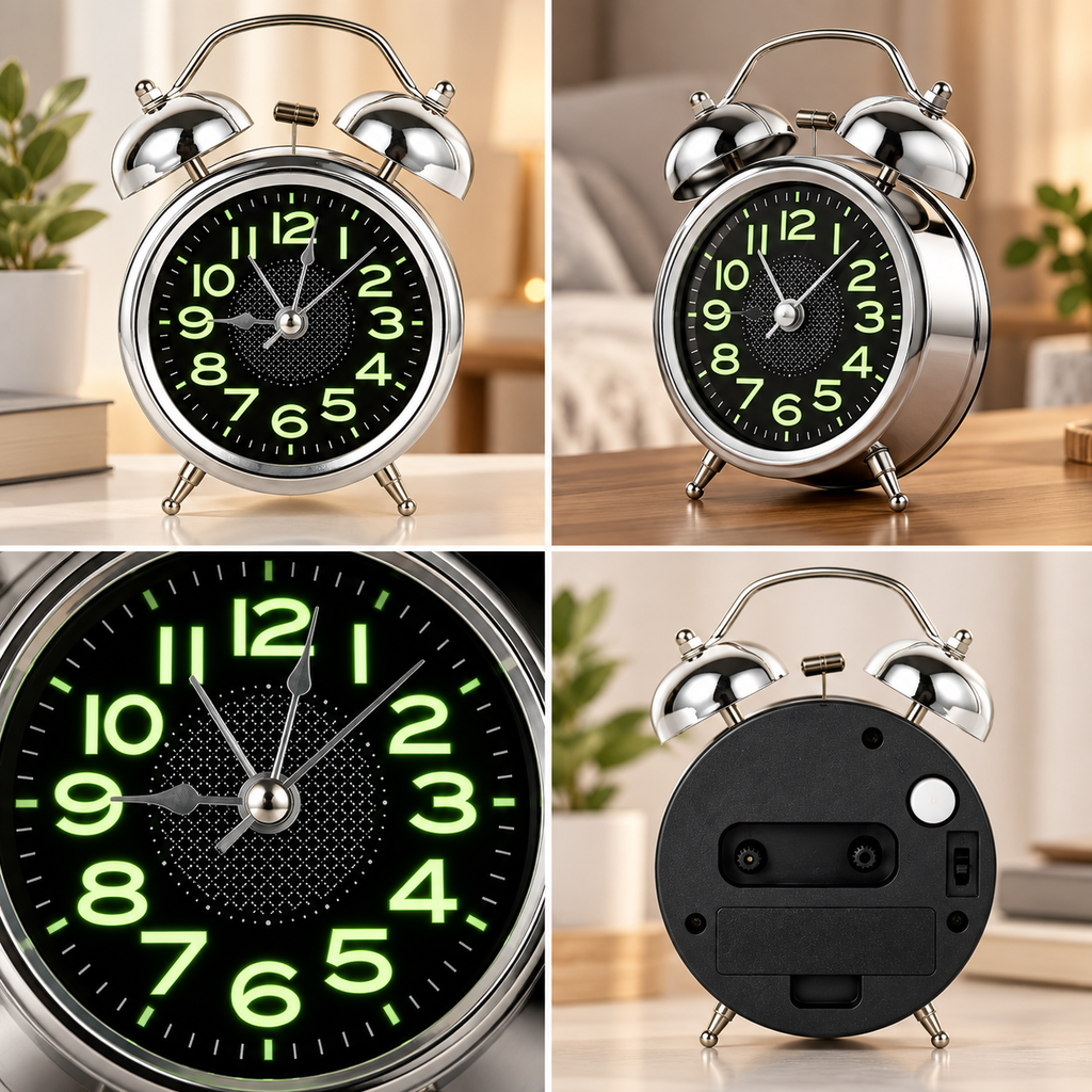 Twin Bell Retro Alarm Clock