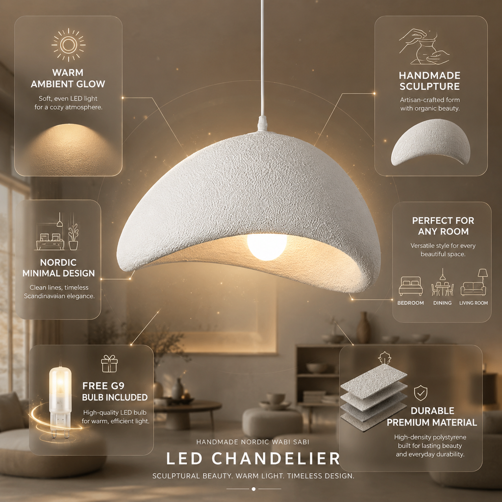 Nordic Wabi-Sabi LED Chandelier