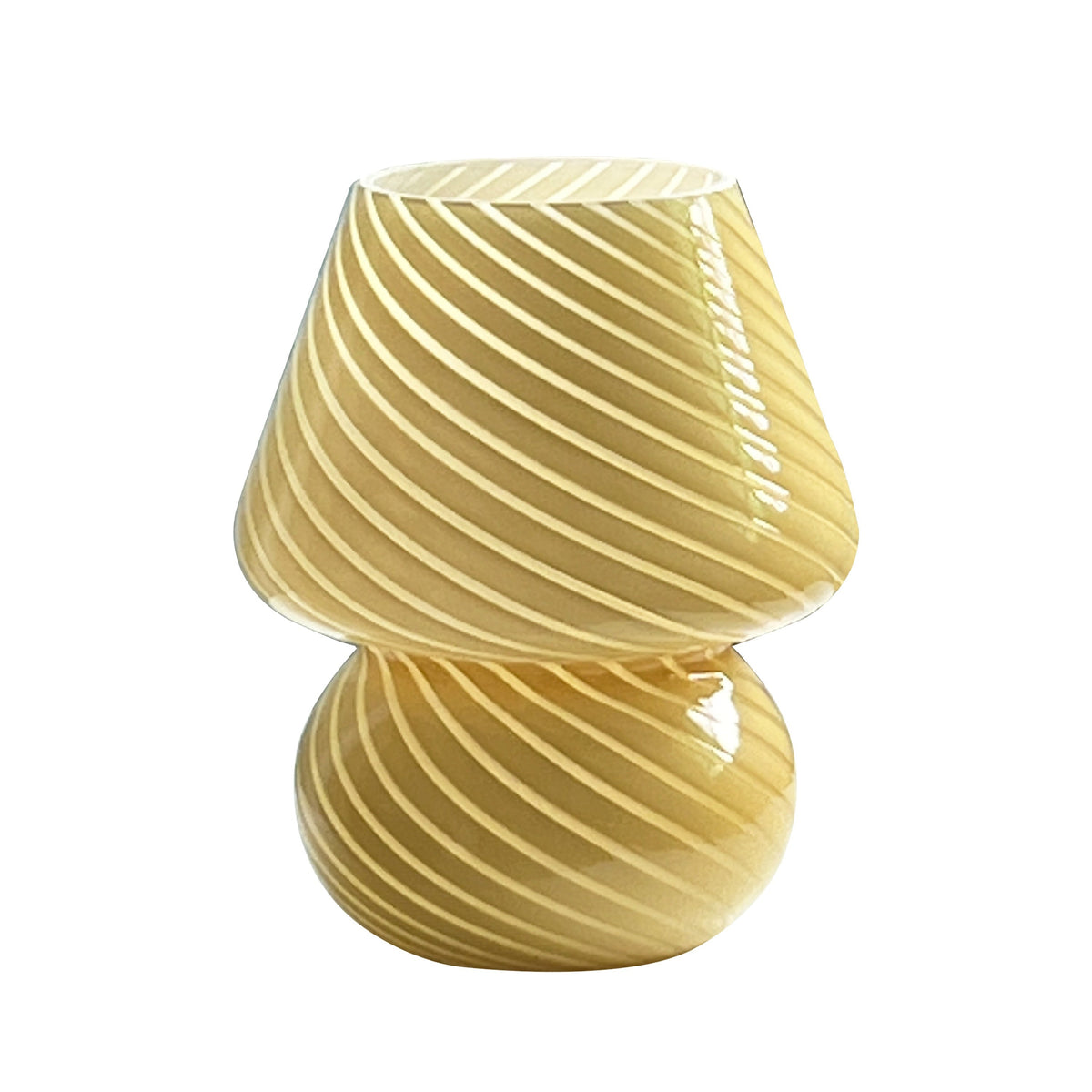 Swirl Glass Mushroom Table Lamp, beige