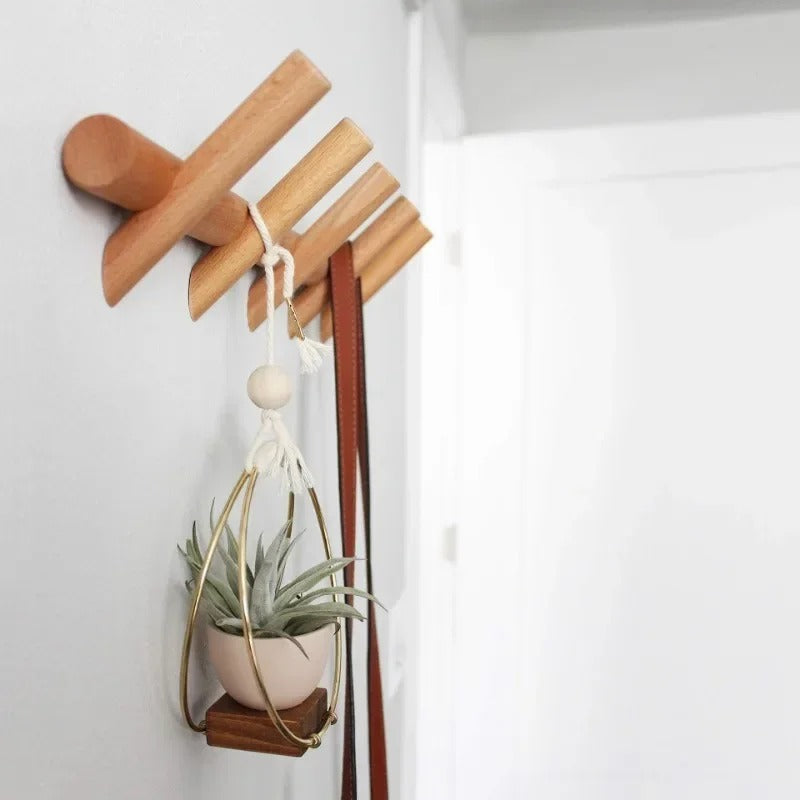 Solid Oak Wall Coat Rack