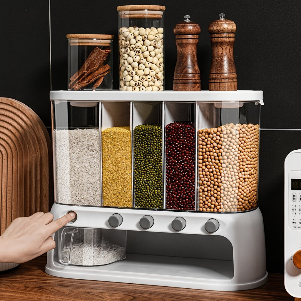 Five-Compartment Airtight Pantry Dispenser
