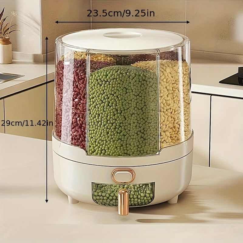360 Degree Rotating Airtight Grain & Cereal Dispenser, 29 x 23.5 cm