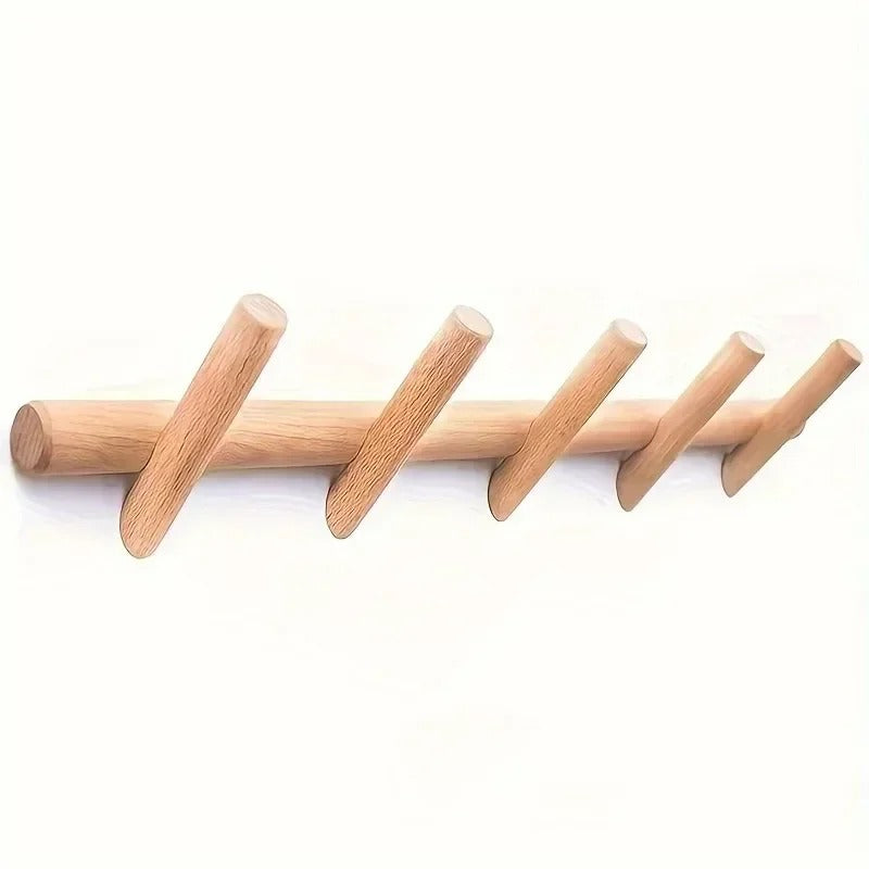 Solid Oak Wall Coat Rack