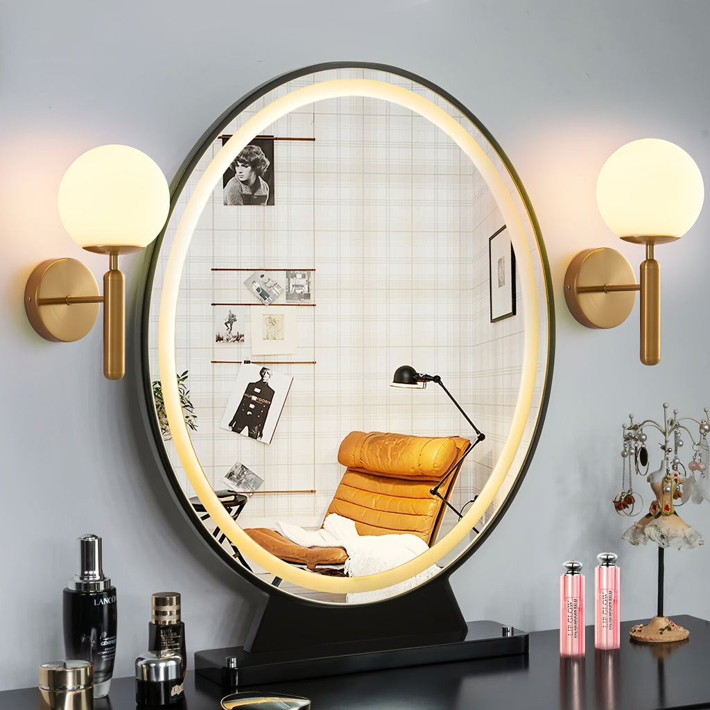 Frosted Glass Globe Semi-Flush Wall Sconce
