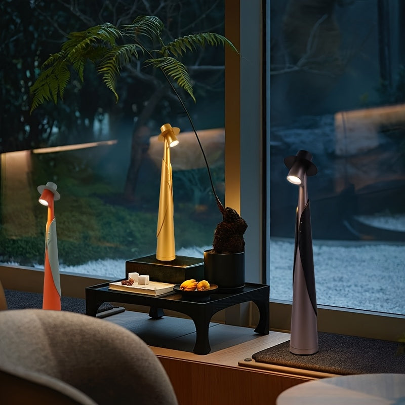 Figure in a Hat Rechargeable LED Table Lamp
