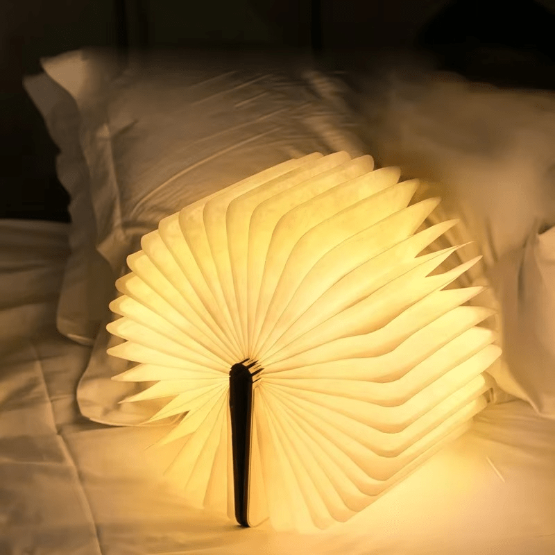 Foldable Book Table Lamp, Rechargeable