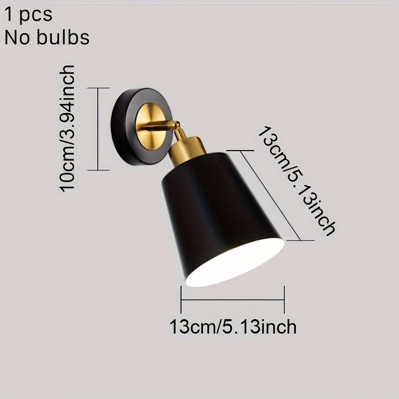 Matte Metal Adjustable Wall Sconce with Gold Accent