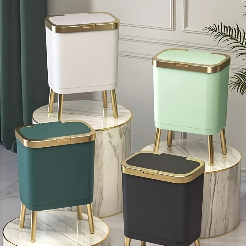 15L Slim Odour-Sealing Flip-Top Bin with Legs