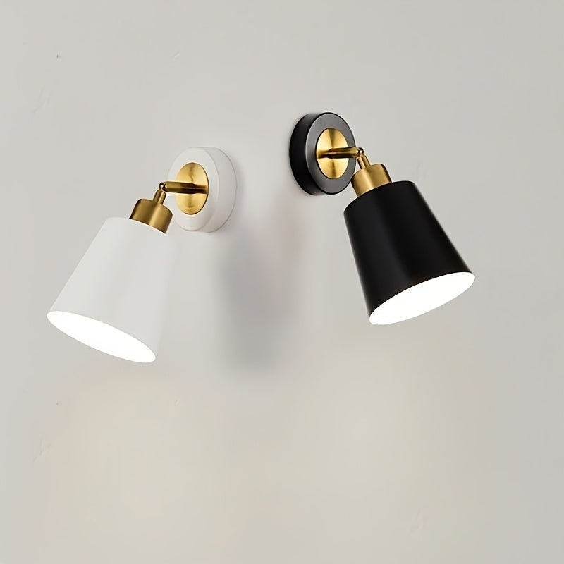 Matte Metal Adjustable Wall Sconce with Gold Accent