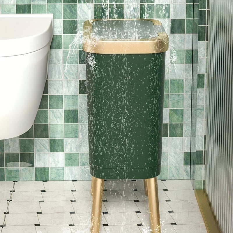 15L Slim Odour-Sealing Flip-Top Bin with Legs