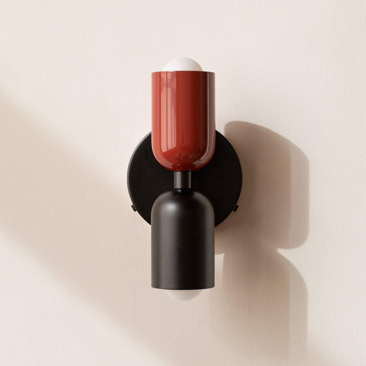 Macaron Colour Bedside Wall Lamp, red and black
