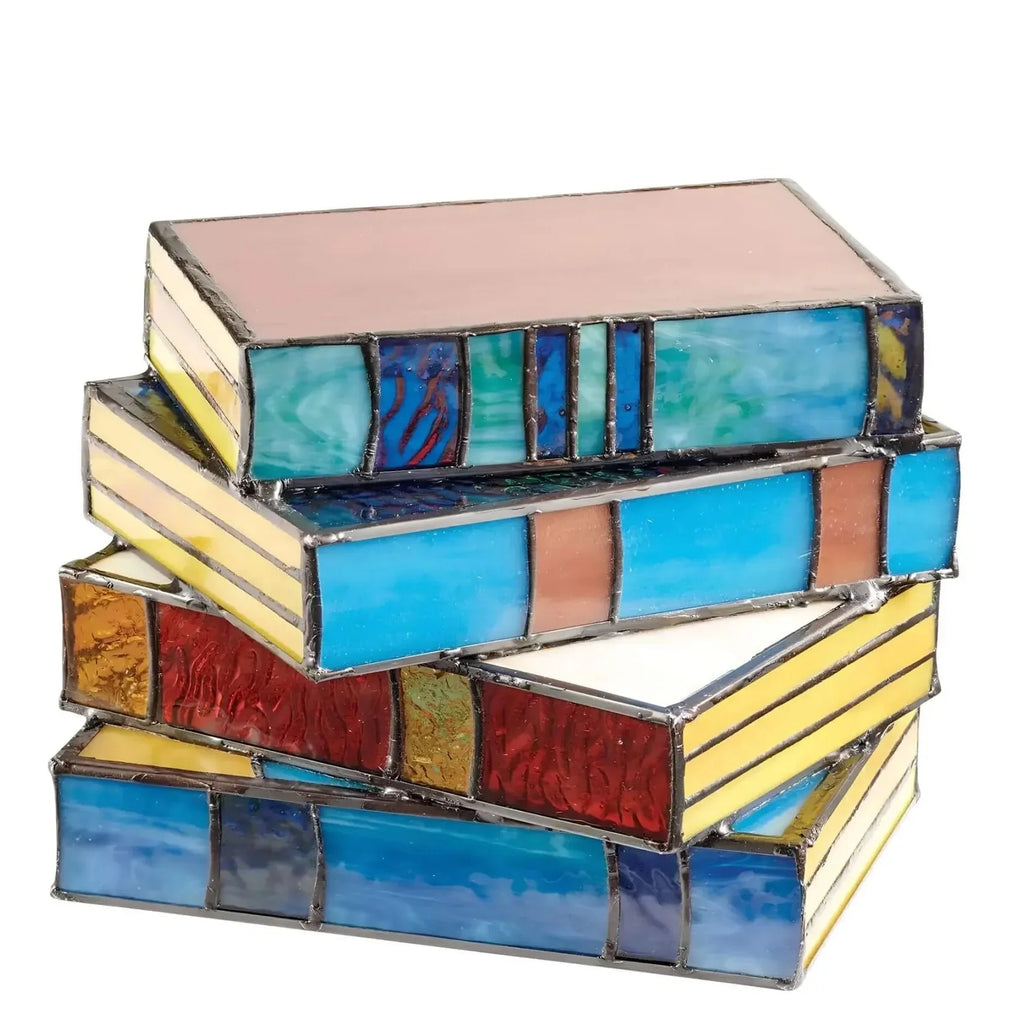 Handcrafted Stained Glass Book Lamp
