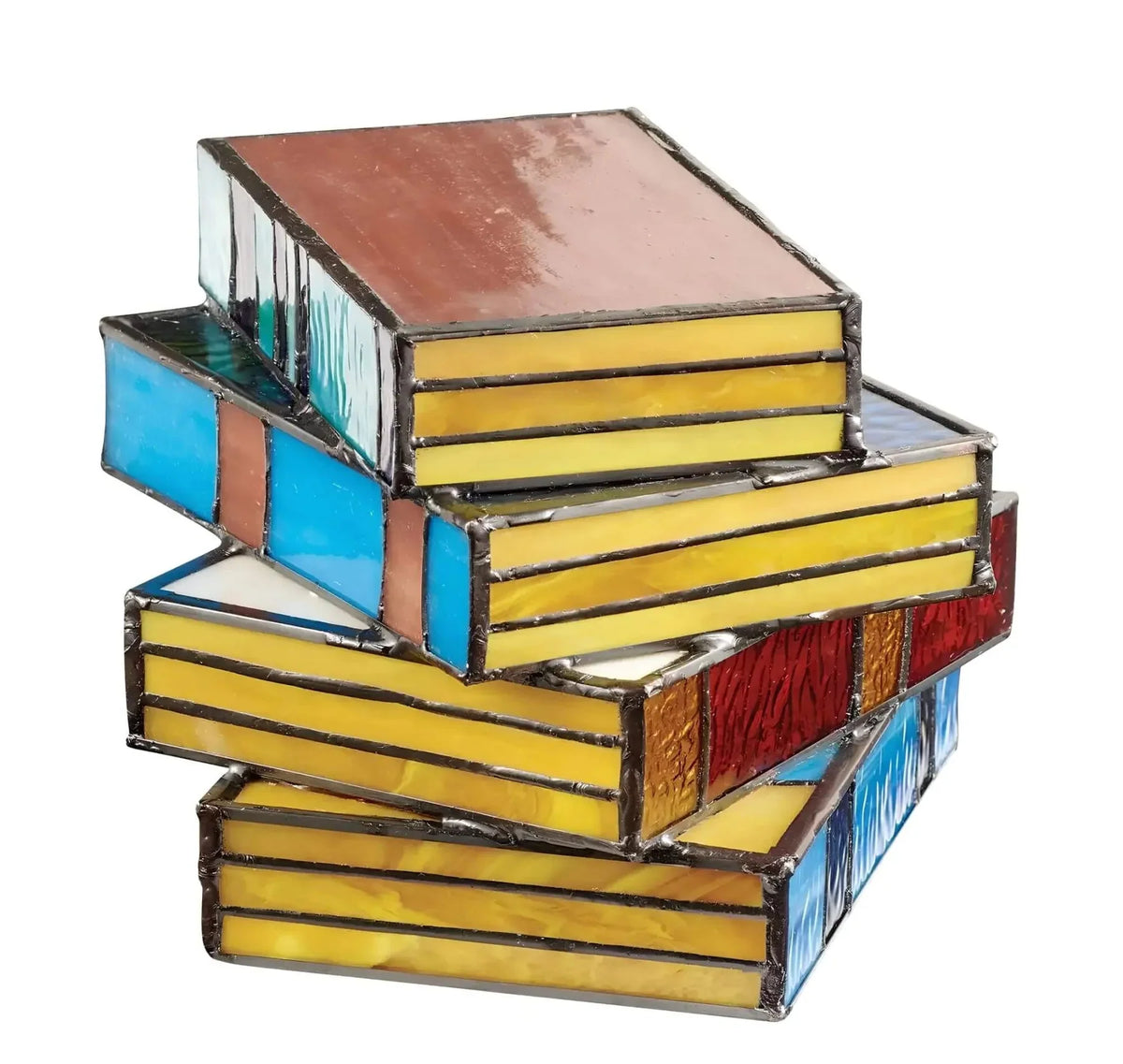 Handcrafted Stained Glass Book Lamp