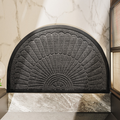 Semi-Circular Non-Slip Rubber Door Mat, dark grey