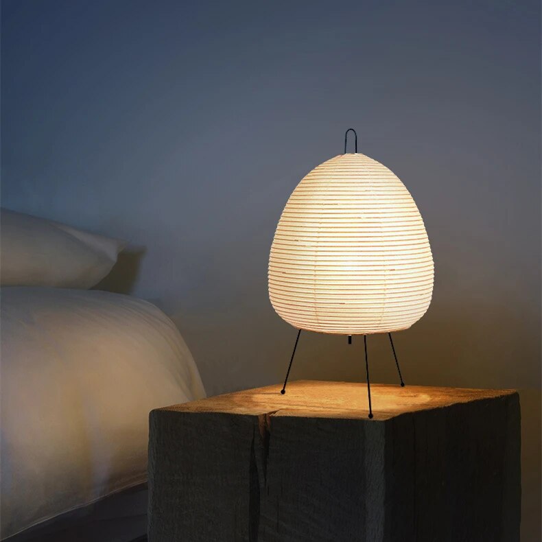Japanese Rice Paper Tripod Table Lamp
