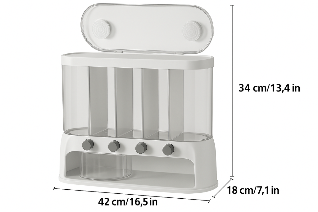 Five-Compartment Airtight Pantry Dispenser