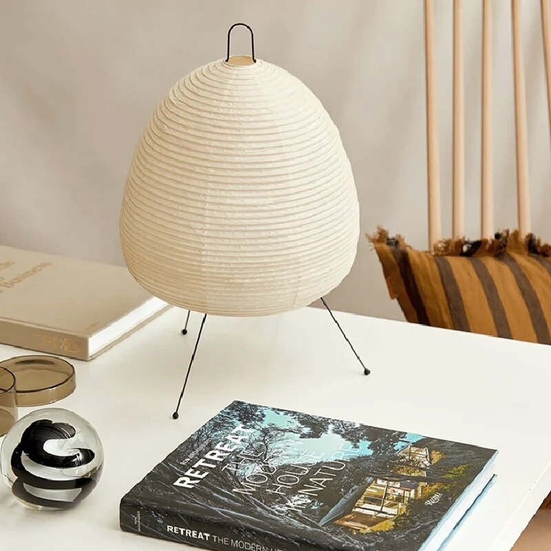 Japanese Rice Paper Tripod Table Lamp