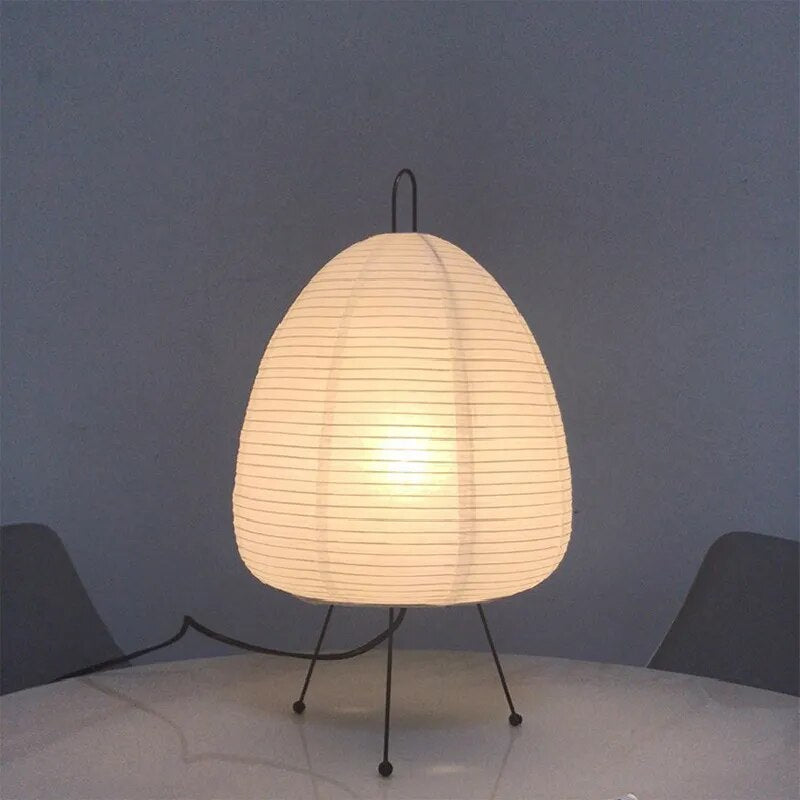 Japanese Rice Paper Tripod Table Lamp