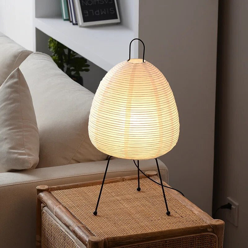 Japanese Rice Paper Tripod Table Lamp
